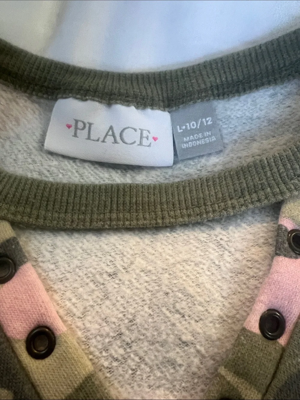 The Children's Place Pink & Olive Camo Sequin BOSS Sweatshirt